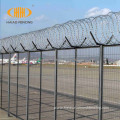 airport security fencing wall with barb wire
